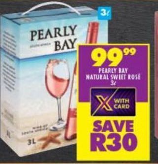 Shoprite Liquor Pearly bay natural sweet rose offer