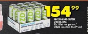 Revized hard seltzer cherry / lime