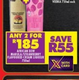 Shoprite Liquor African dew marula / strawberry flavoured cream lqueur 2 offer