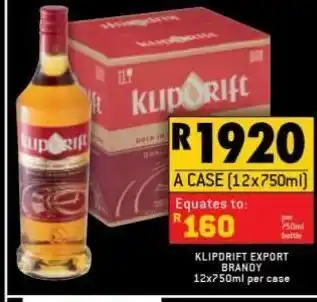 Shoprite Liquor Klipdrift export brandy 12 offer