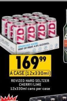 Revized hard seltzer cherry / lime