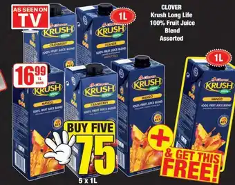 Boxer Krush long life 100% fruit juice blend 5 offer