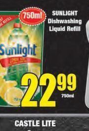 Boxer Sunlight dishwashing liquid refill offer