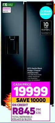Game Samsung 617L Gentle Black Fridge/Freezer RS64R5311B4 offer