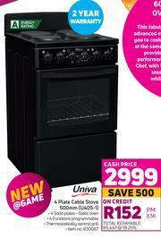 Game Univa 4 Plate Cable Stove 500mm U405-1 offer