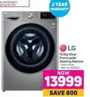 Game LG 10.5Kg Silver Front Loader Washing Machine offer