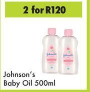Game Johnson's Baby Oil-For 2 x 500ml offer