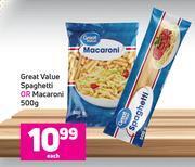 Game Great Value Spaghetti Or Macaroni-500g Each offer