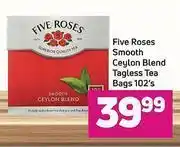 Game Five Roses Smooth Ceylon Blend Tagless Tea Bags-102's Pack offer