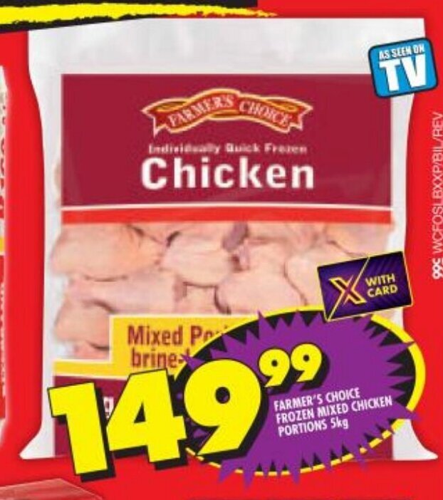 Farmer's Choice Frozen Mixed Chicken Portions 5kg offer at Shoprite