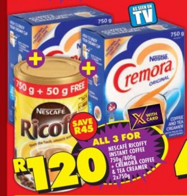 Nescafé Ricoffy Instant Coffee 750g/800g offer at Shoprite