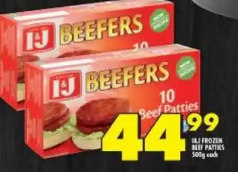 Shoprite I&J Frozen Beef Patties 500g offer
