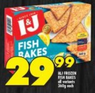 Shoprite I&J Frozen Fish Bakes 360g offer