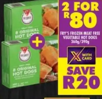 Shoprite Fry's Frozen Meat Free Vegetable Hot Dogs 360g/390g offer