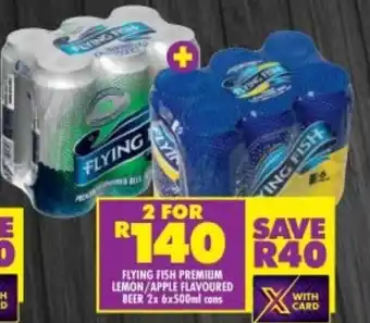 Shoprite Flying Fish Premium Lemon/Apple Flavoured Beer 2x6x500ml offer