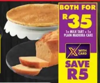 Shoprite Milk Tart Plain Madeira Cake offer