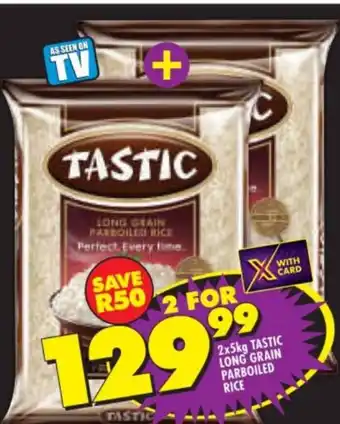 Shoprite Tastic Long Grain Parboiled Rice 2x5kg offer
