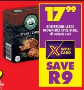 Shoprite Robertsons Large Brown Box Spice Refill offer
