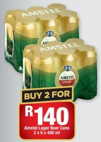 OK Liquor Amstel Lager Beer Cans 2 x 6 x 440 ml offer