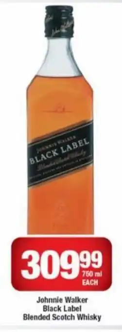 OK Liquor Johnnie Walker Black Label Blended Scotch Whisky 750 ml each offer