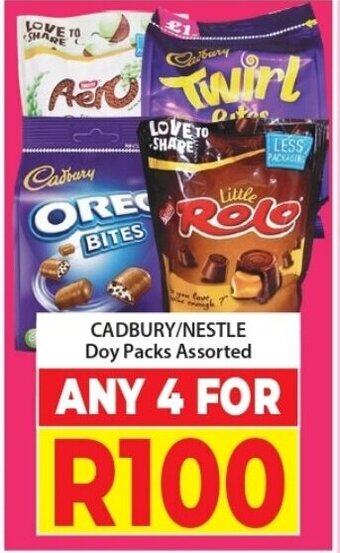 Elite Cash & Carry Cadbury /Nestle Doy Packs Assorted offer
