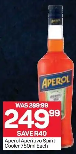 Pick n Pay Liquor Aperol Aperitivo Spirit Cooler 750 ml each offer