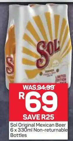Pick n Pay Liquor Sol Original Mexican Beer 6 x 330 ml NRB offer
