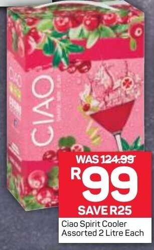 Pick n Pay Liquor Ciao Spirit Cooler Assorted 2 Litre each offer