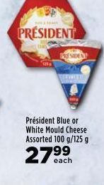 Food Lover's Market President blue or white mould cheese offer