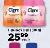 Food Lover's Market Clere body cream offer