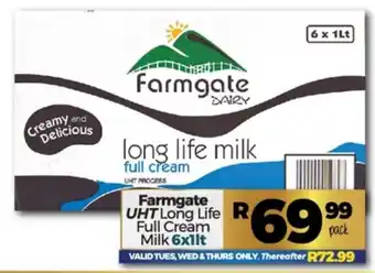 Take 'n Pay Farmgate UHT Long Life Full Cream Milk 6 x 1 lt offer