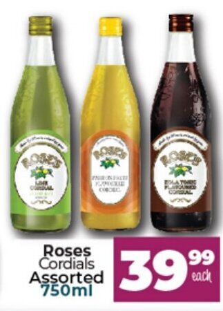 Take 'n Pay Roses Cordials Assorted 750ml offer