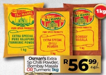Take 'n Pay Osman's Extra Sp Chilli Powder Bombay Masala or Turmeric 1kg offer