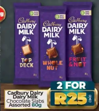 Take 'n Pay Cadbury Dairy Dairy Milk Chocolate Slabs Assorted 80g offer