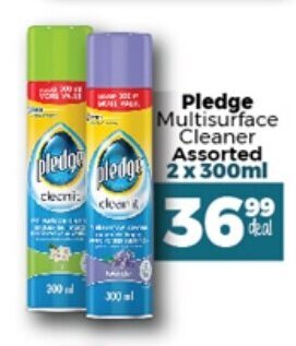 Take 'n Pay Pledge Multisurface Cleaner Assorted 2 x 300 ml offer