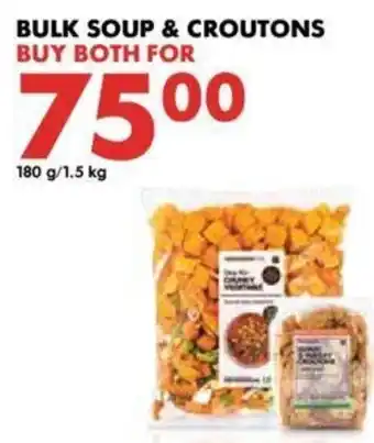 Woolworths Bulk Soup & Croutons 180g/1.5kg offer