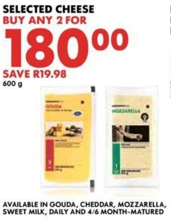 Woolworths Selected Cheese 600g offer