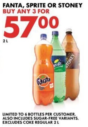 Woolworths Fanta, Sprite or Stoney 2L offer