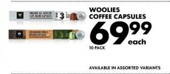 Woolworths Woolies Coffee Capsules 10 Pack offer