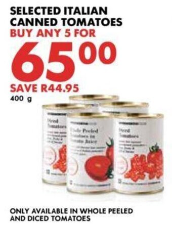 Woolworths Selected Italian Canned Tomatoes 400g offer