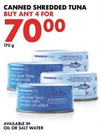Woolworths Canned Shredded Tuna 170g offer