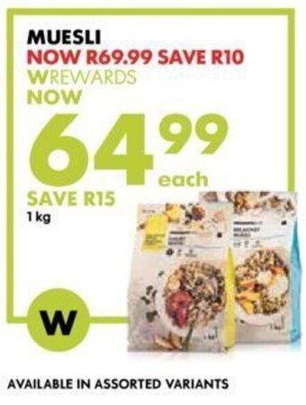 Woolworths Muesli 1kg offer