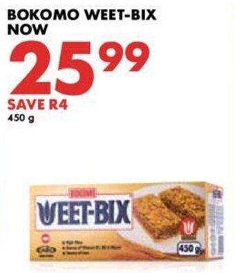 Woolworths Bokomo Weet-Bix 450g offer
