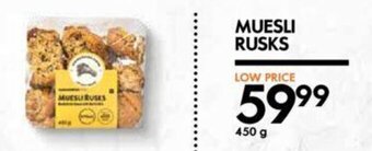 Woolworths Muesli Rusks 450g offer