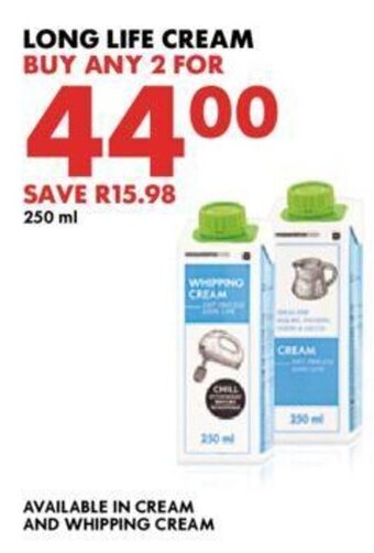 Woolworths Long Life Cream 250ml offer