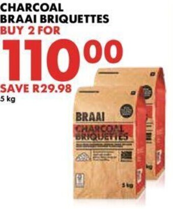 Woolworths Charcoal Braai Briquettes 5kg offer