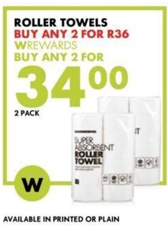Woolworths Roller Towels 2 pack offer