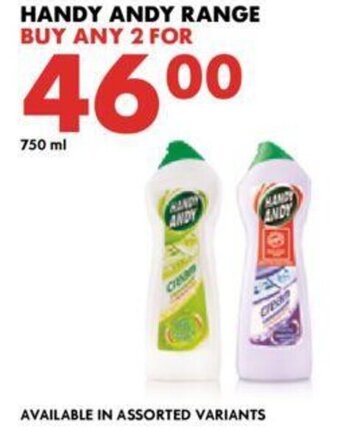 Woolworths Handy Andy Range 750 ml offer