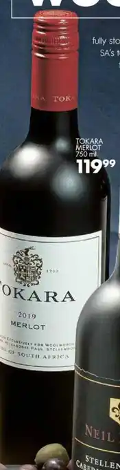 Woolworths Tokara Merlot 750 ml offer