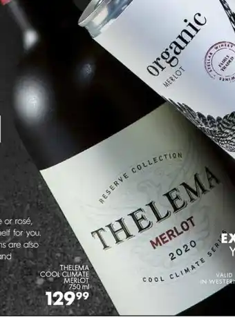 Woolworths Thelema Cool Climate Merlot 750 ml offer